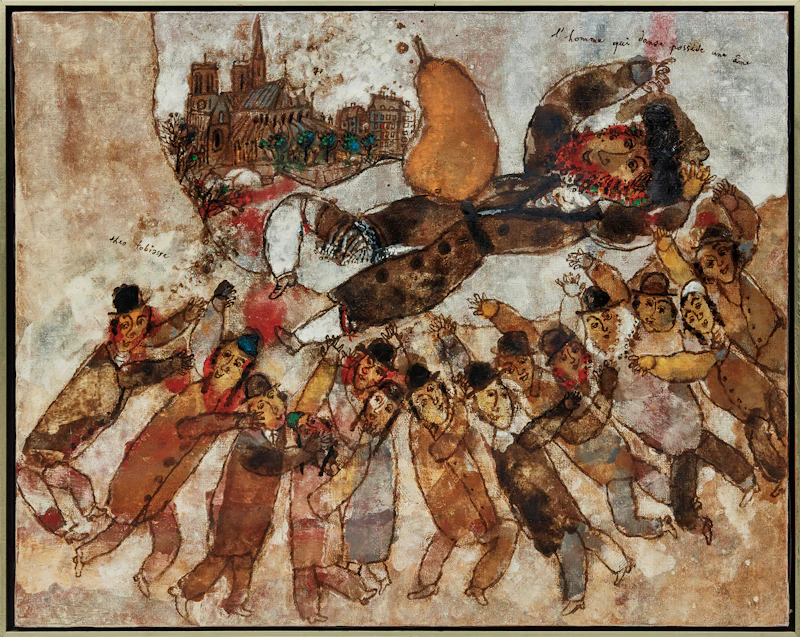 Théo Tobiasse, L'Homme qui danse possède une âme, oil on canvas - view 2