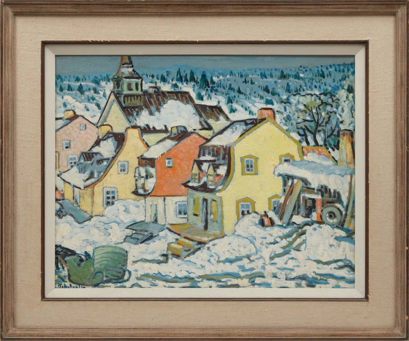 Marc-Aurèle Fortin, Winter Scene, oil on masonite - view 2
