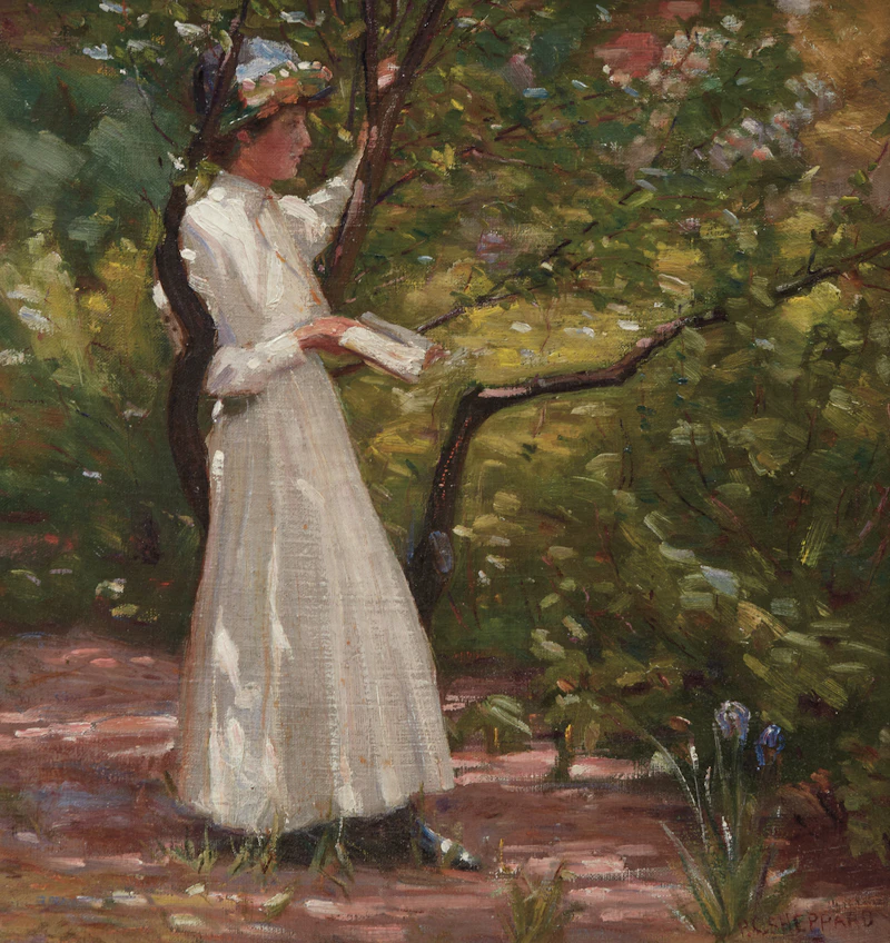 Peter Clapham Sheppard, Woman in the Garden, The Grange, 1910, oil on canvas