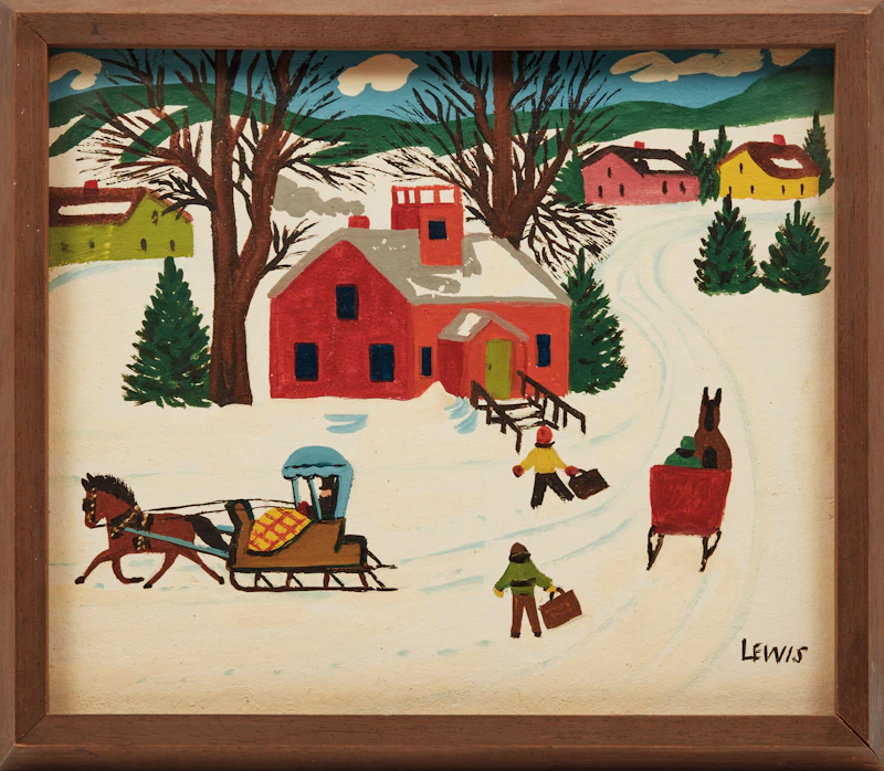 Maud Lewis, The Old Schoolhouse, mixed media on board - view 2