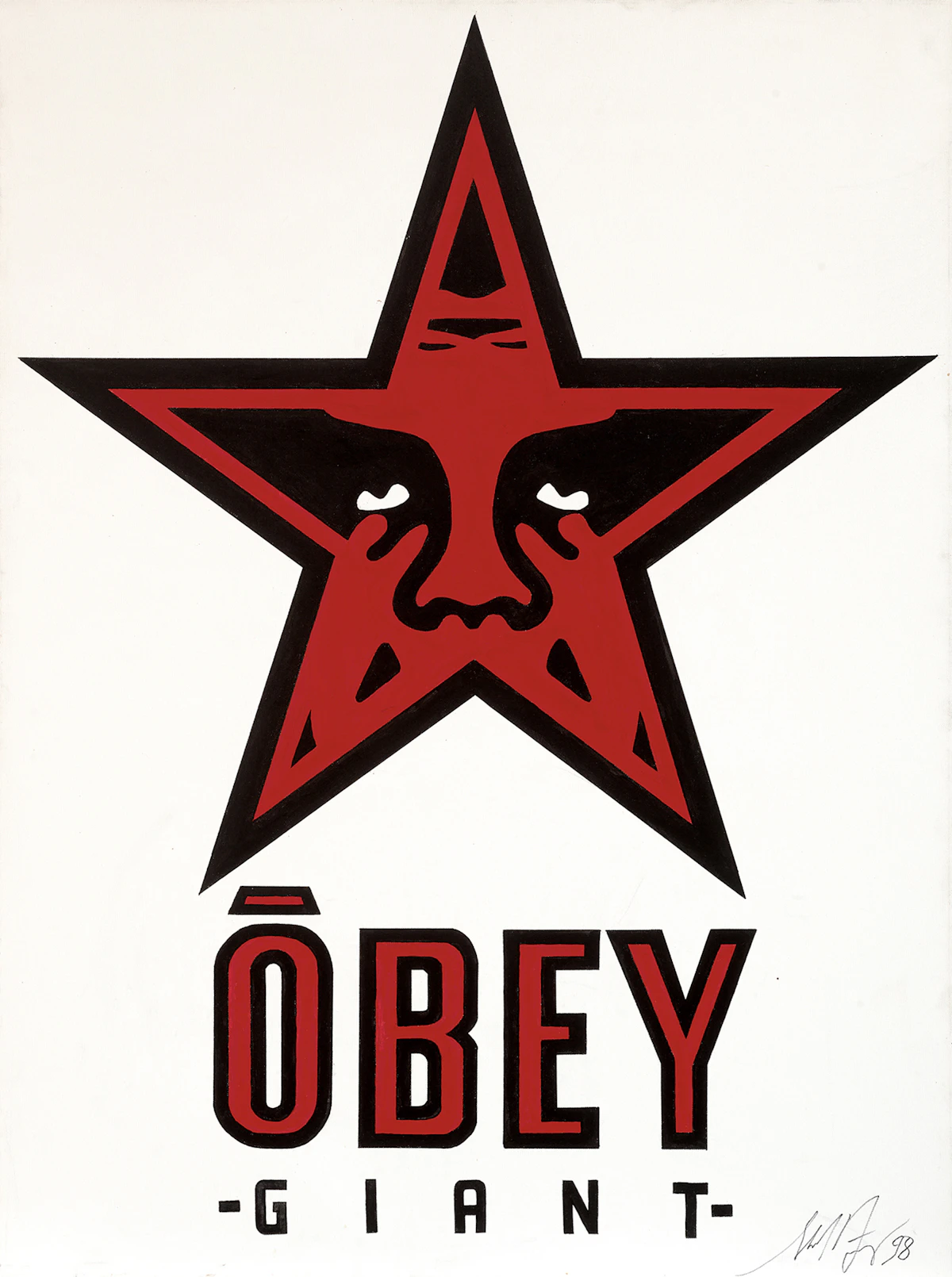 Shepard Fairey, Obey Giant Star, acrylic on canvas, 1998