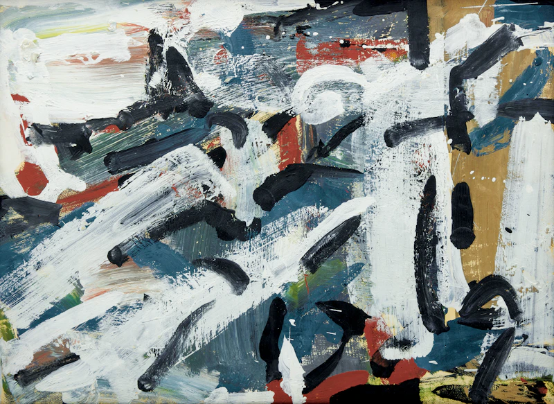 Jean Paul Riopelle, Sans titre, oil on paper on canvas, 1958 - view 1