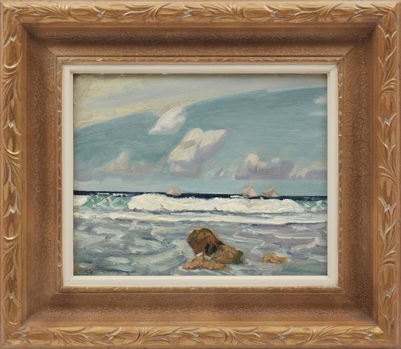 James Edward Hervey MacDonald, Surf of Fishing Boats, Barbados, oil on board, 1932 - view 2