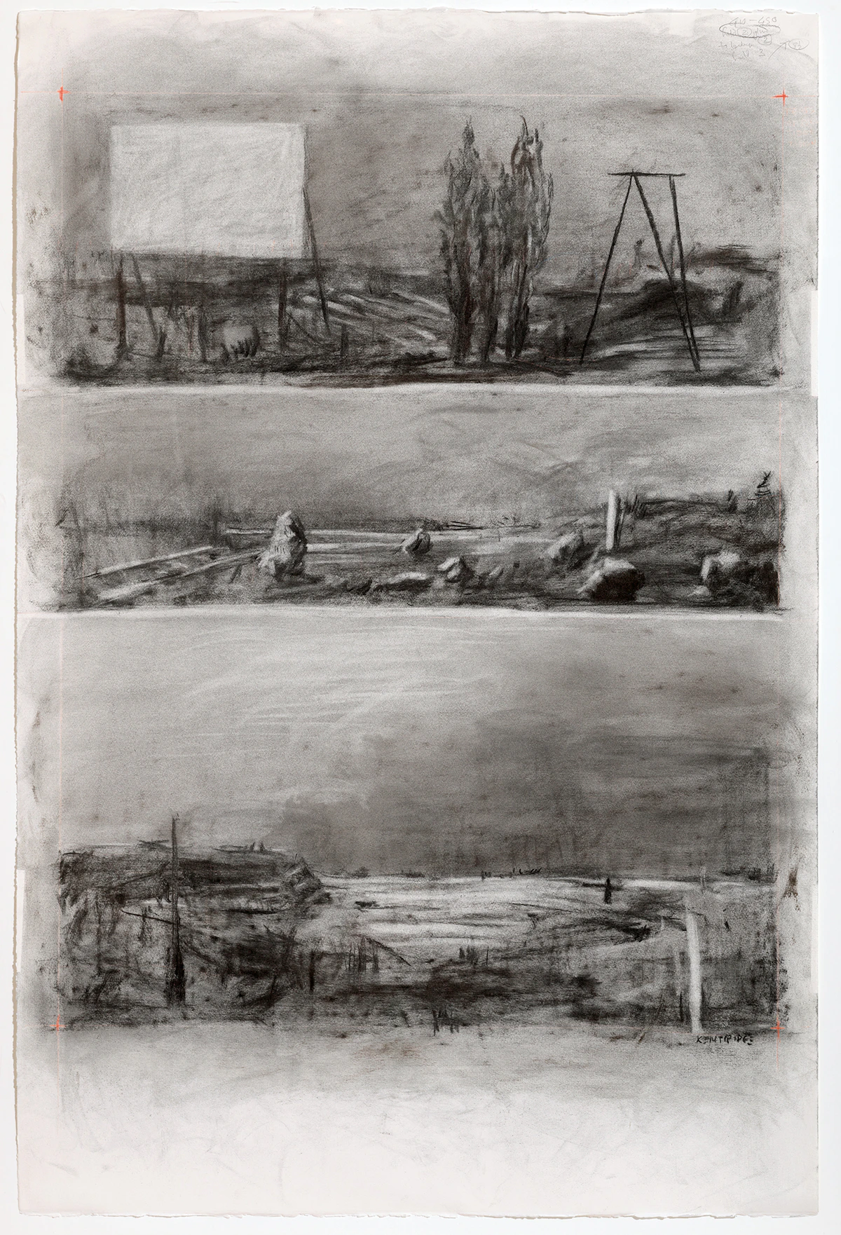William Kentridge, Drawing for the film "Medicine Chest", charcoal and pastel on paper, 2000