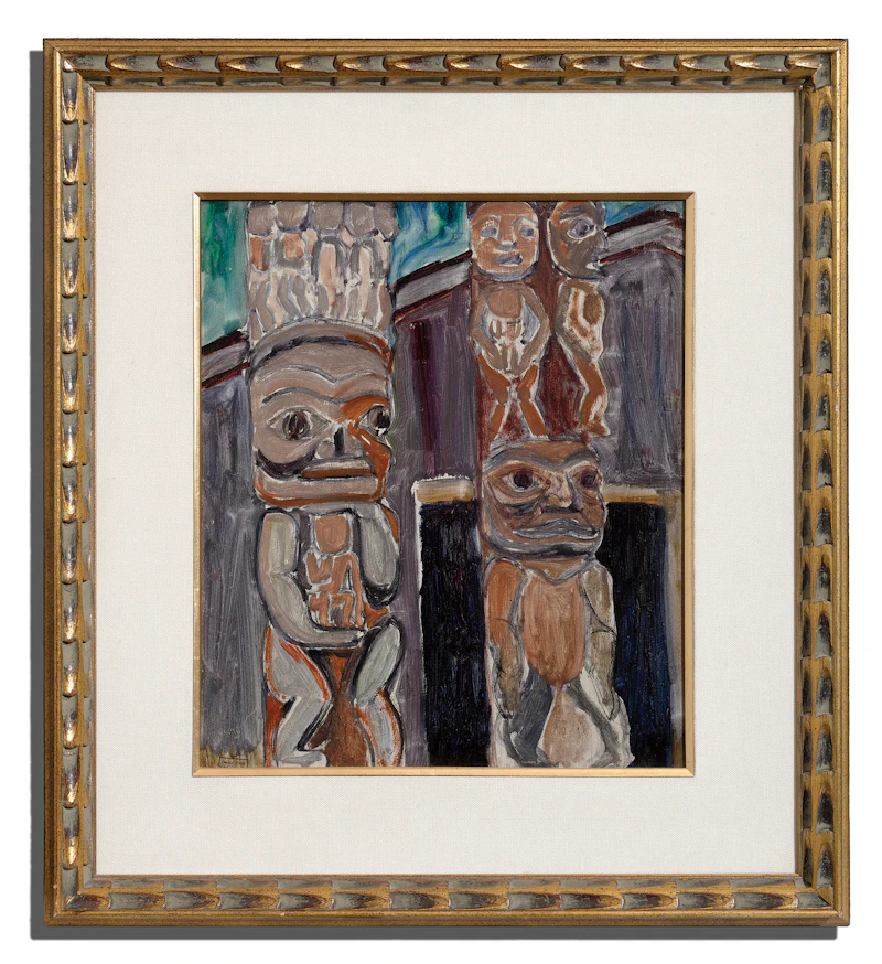 Emily Carr, Two Totems, oil on board - view 2