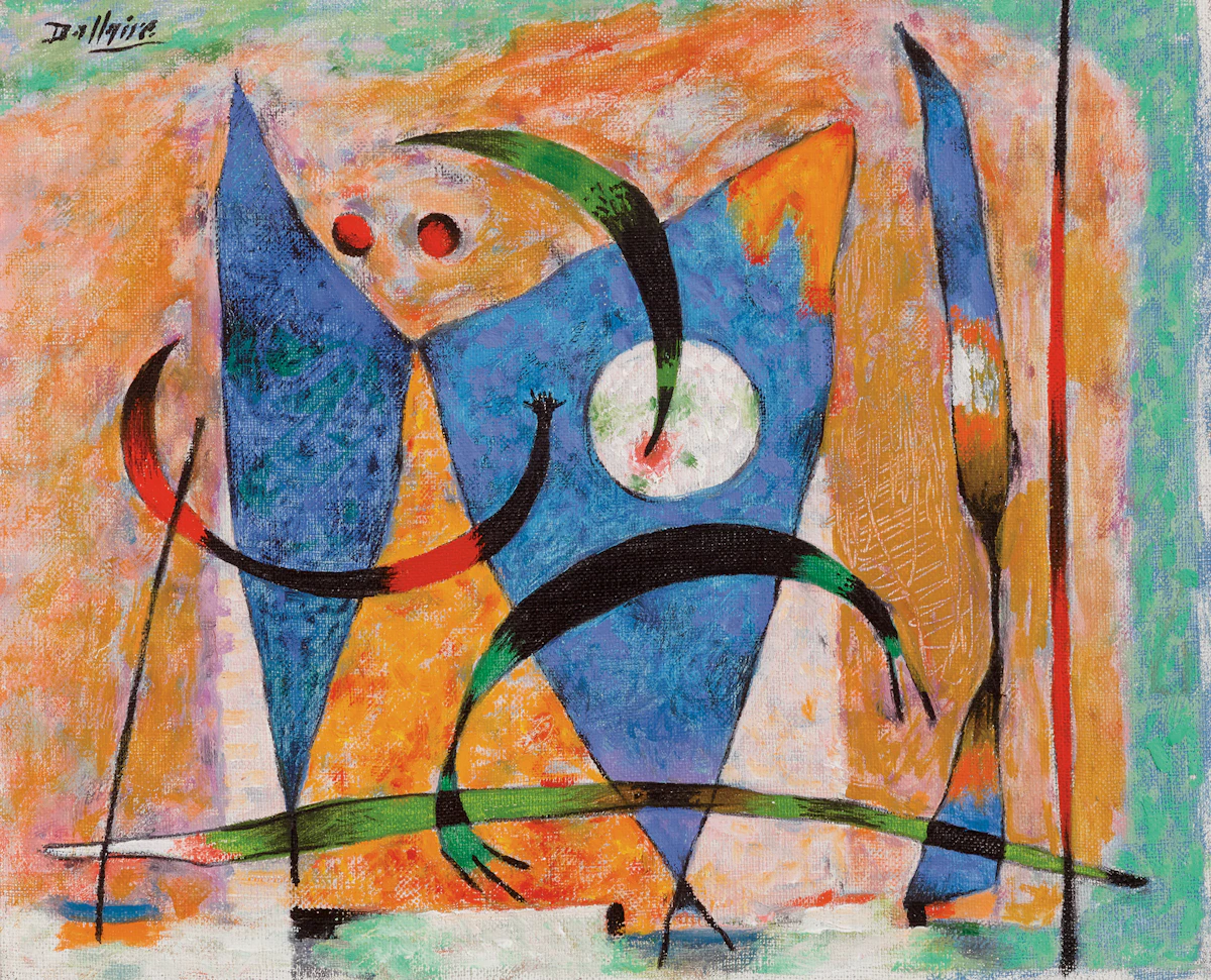 Jean-Philippe Dallaire, Papillon, oil on canvas, 1958