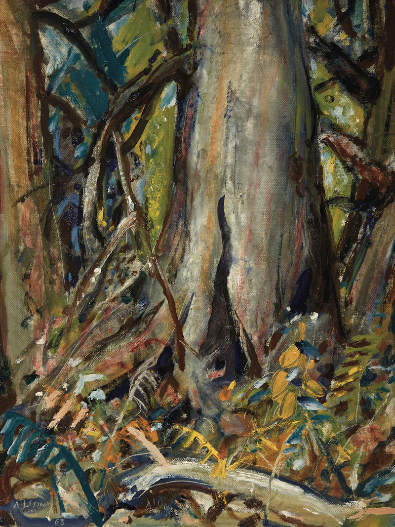 Arthur Lismer, British Columbia Forest, oil on canvas board
