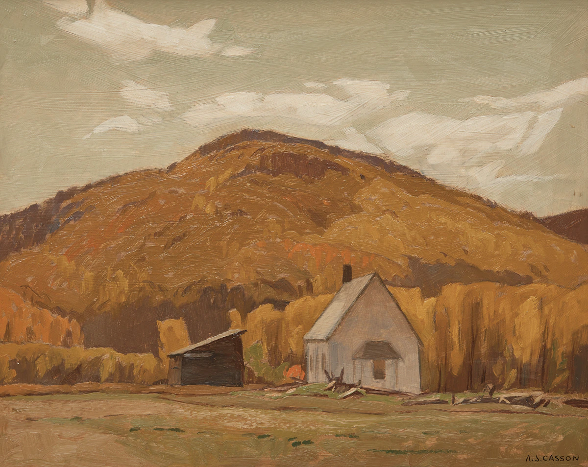 Alfred Joseph Casson, Schoolhouse at Halfway Lake, oil on board, circa 1959