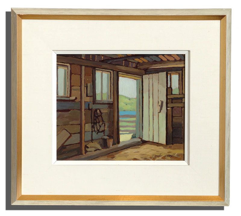Alfred Joseph Casson, Barn Interior, Lake Kashagawigamog , oil on board, 1923 - view 2