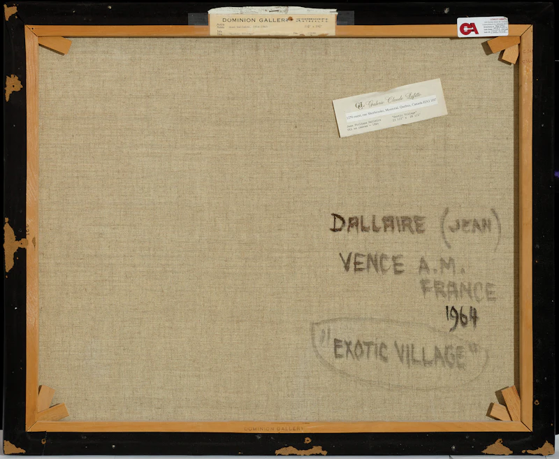 Jean-Philippe Dallaire, Exotic Village, oil on canvas, 1964 - view 2