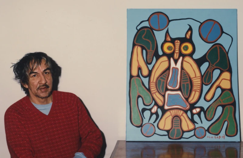 Norval Morrisseau, Great Medicine Horned Owl, 1985, acrylic on canvas - view 4