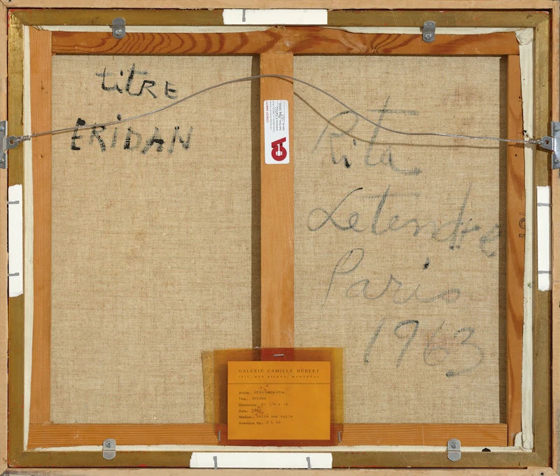 Rita Letendre, Eridan, oil on canvas, 1963 - view 3