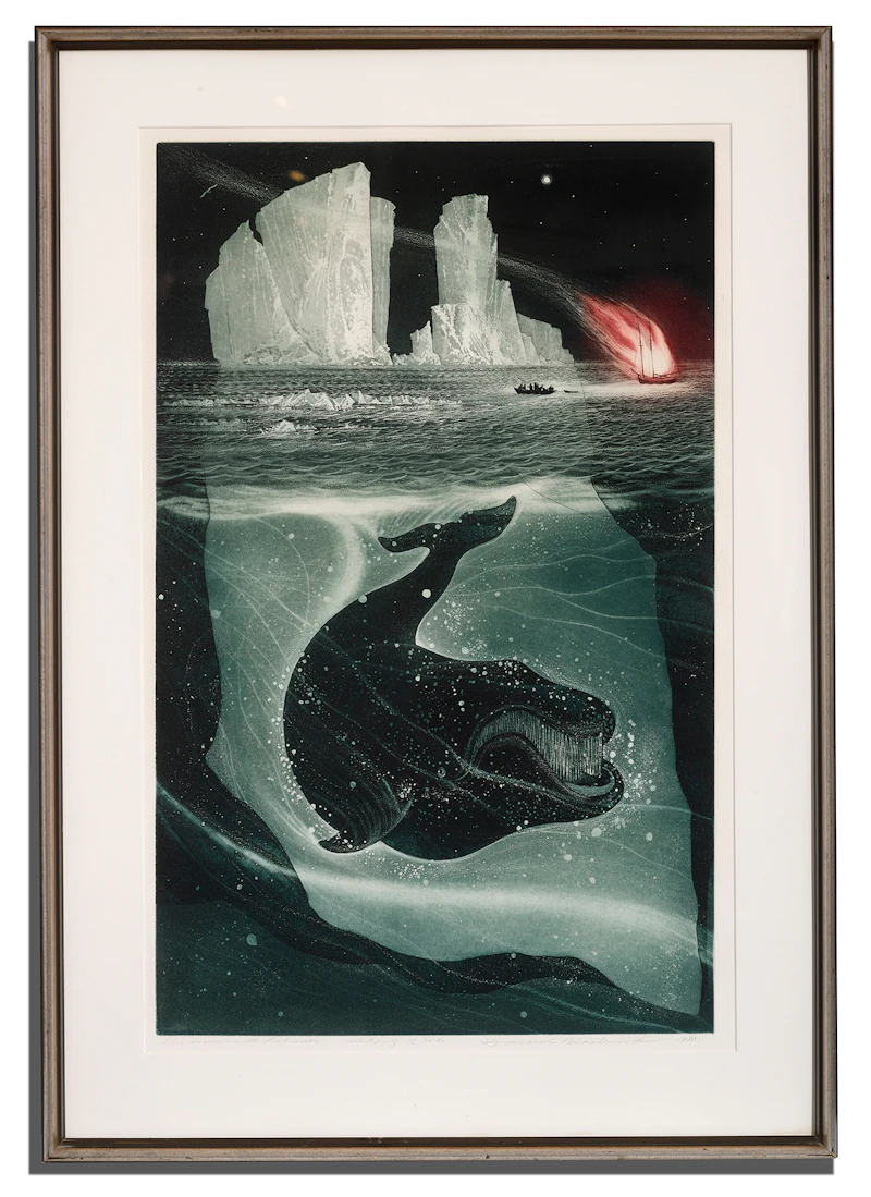 David Lloyd Blackwood, Fire Down on the Labrador, colour etching & aquatint, 1980 - view 2