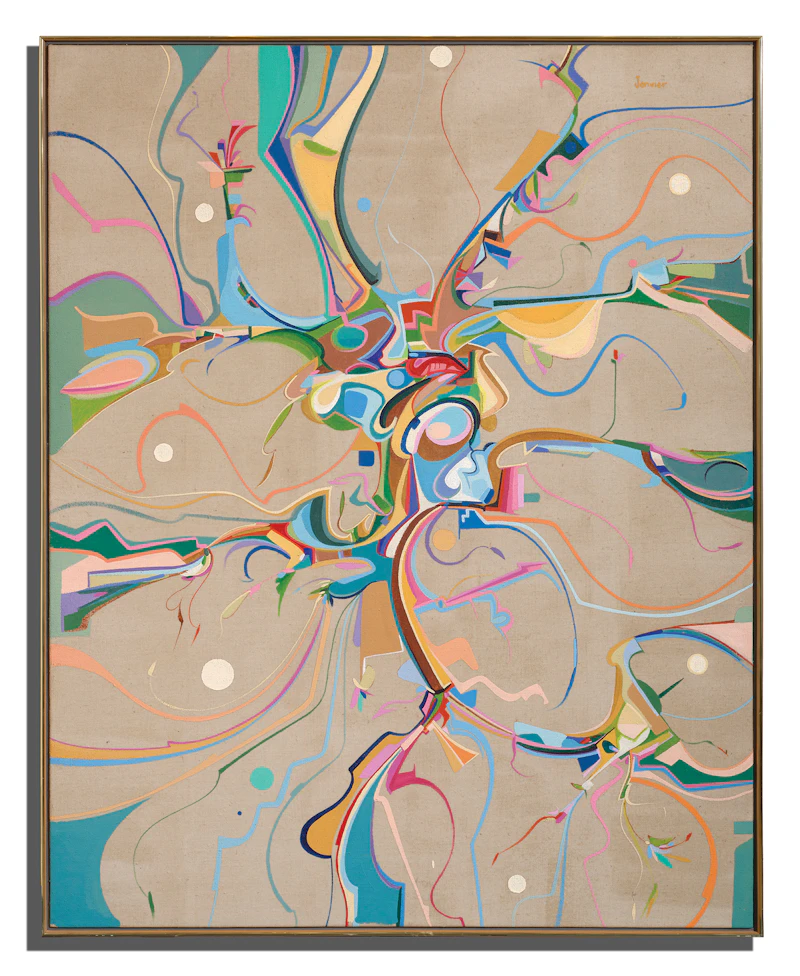 Alex Simeon Janvier, Dene (The People), acrylic on canvas, 1991 - view 2