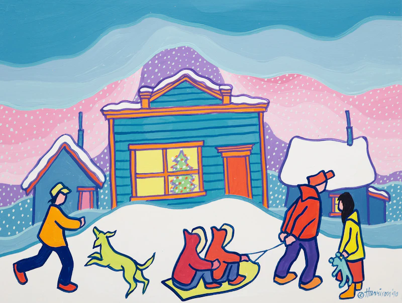 Season of Joy (Design for Christmas Card) by Ted Harrison