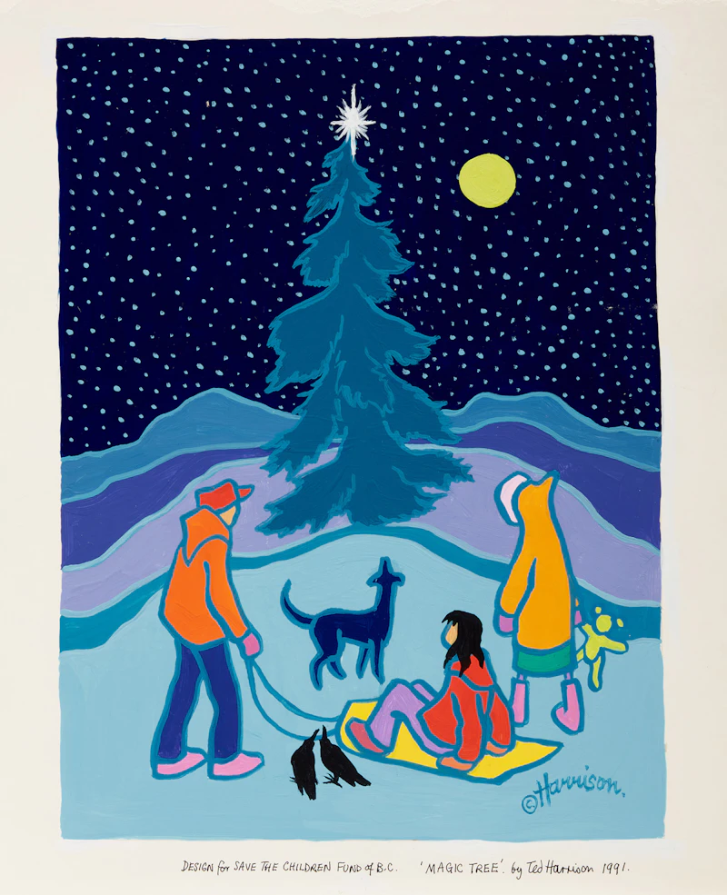 Ted Harrison, Magic Tree, acrylic on card, 1991 - view 2