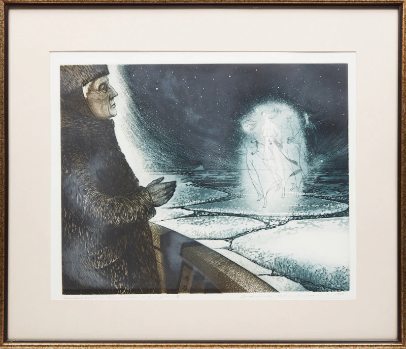 David Lloyd Blackwood, Captain Noah Bishop's Visitation at the Icefields, etching, 1979 - view 2