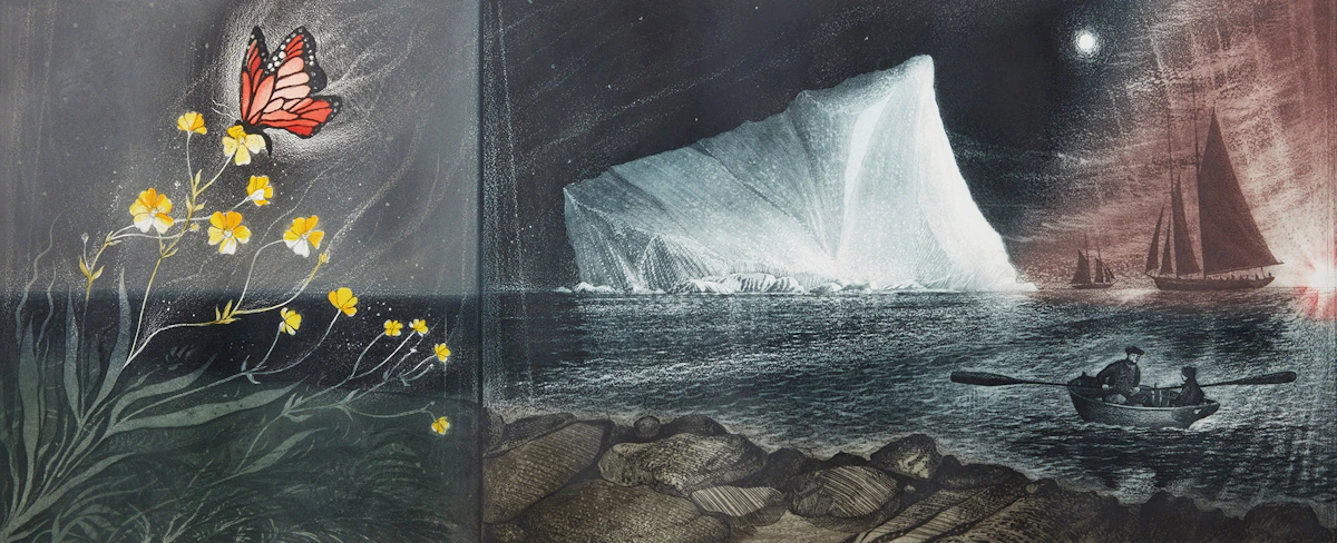 David Lloyd Blackwood, His Father Dreams II: Labrador Days, etching, 1988
