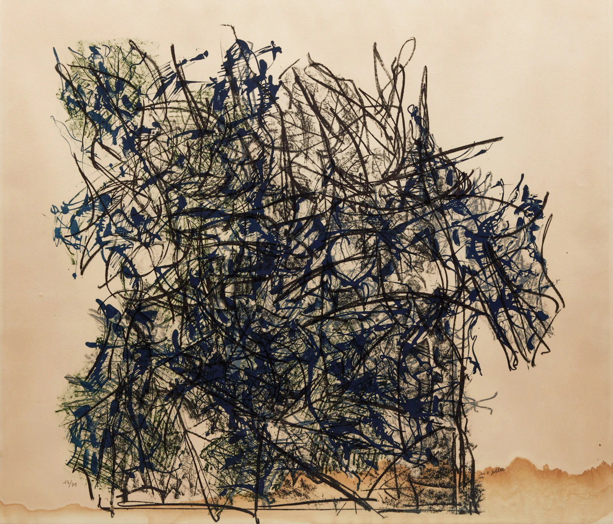 Jean Paul Riopelle, L’Affût, colour lithograph, 1967
