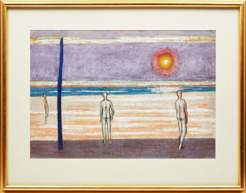 Miller Gore Brittain, Figures on a Purple Plain , pastel and gouache, 1954 - view 2