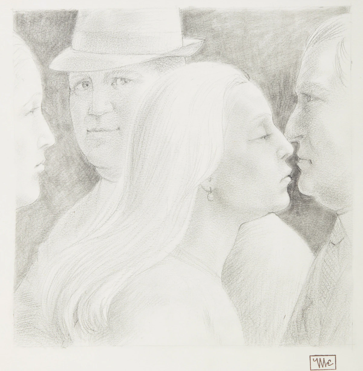 William Hodd McElcheran, Passers By, graphite on paper