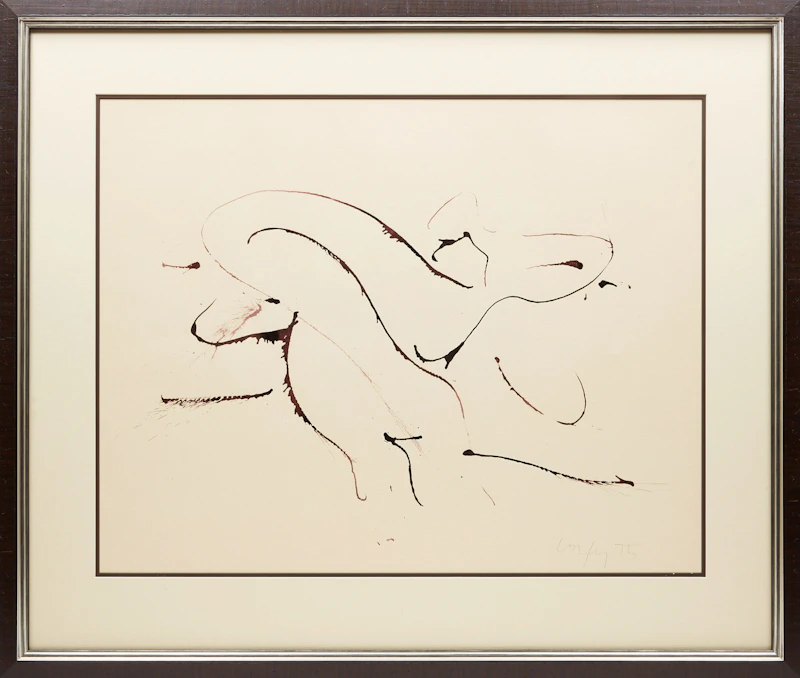 John Graham Coughtry, Study, Reclining Form, ink on paper, 1975 - view 2