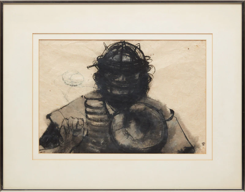 John Gould, Catcher (from the film Play Ball - Au Jeu), ink on paper, 1972 - view 2