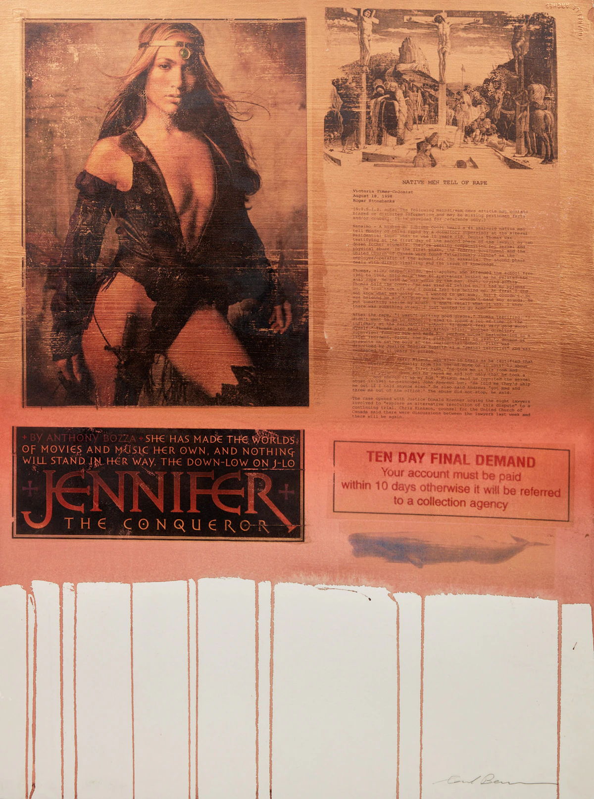 Carl Beam, Jennifer the Conqueror, mixed media