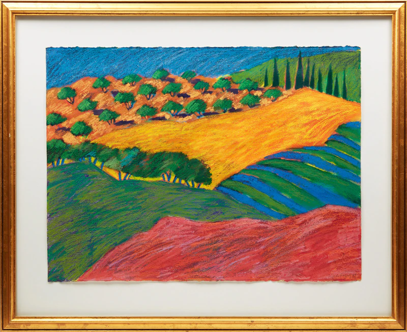 Lupe Rodriguez, Untitled (Landscape with Trees) , mixed media on paper, 1988 - view 2