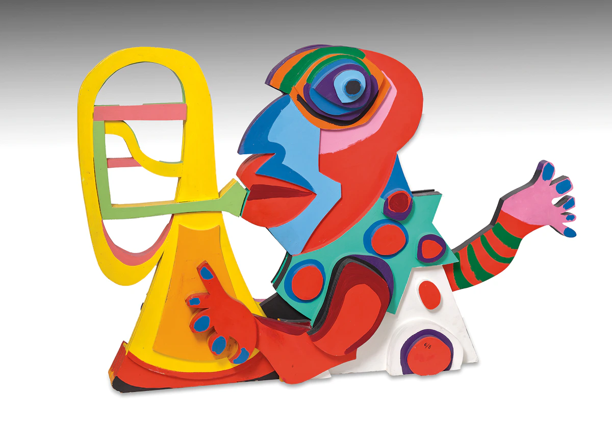 Karel Appel, Amsterdam Clown from the Circus Series, acrylic on wood, 1977