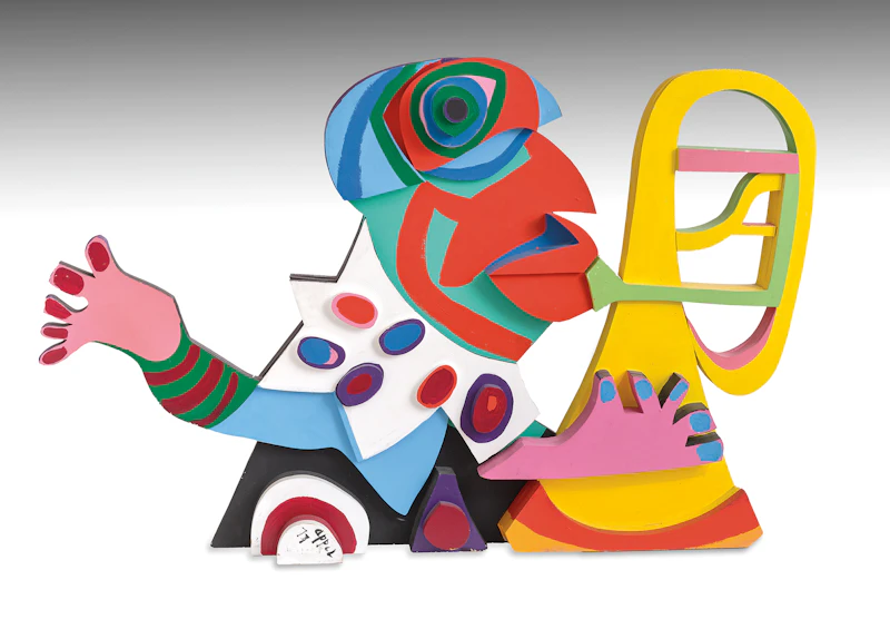 Karel Appel, Amsterdam Clown from the Circus Series, acrylic on wood, 1977 - view 2