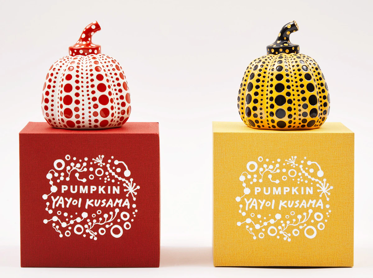 Yayoi Kusama, Pumpkin (Red & Yellow), two painted cast resin multiples, 2015