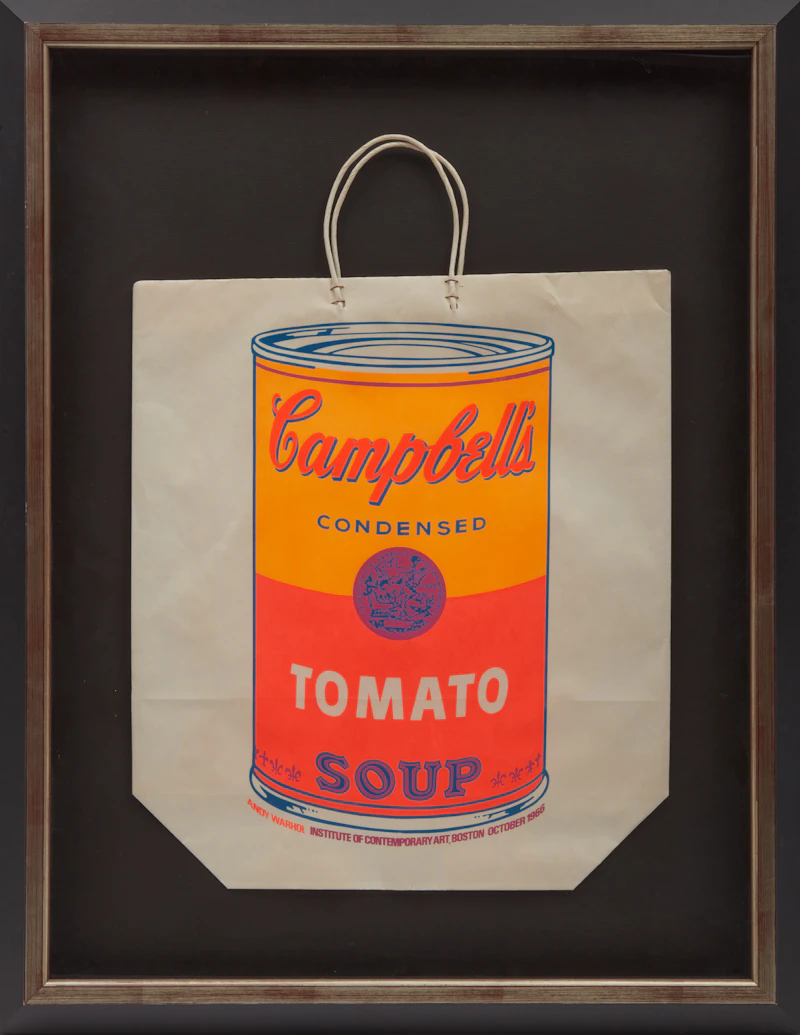 Andy Warhol, Campbell’s Soup Can (Tomato) (F&S II.4A), colour screenprint on a shopping bag, 1966 - view 2