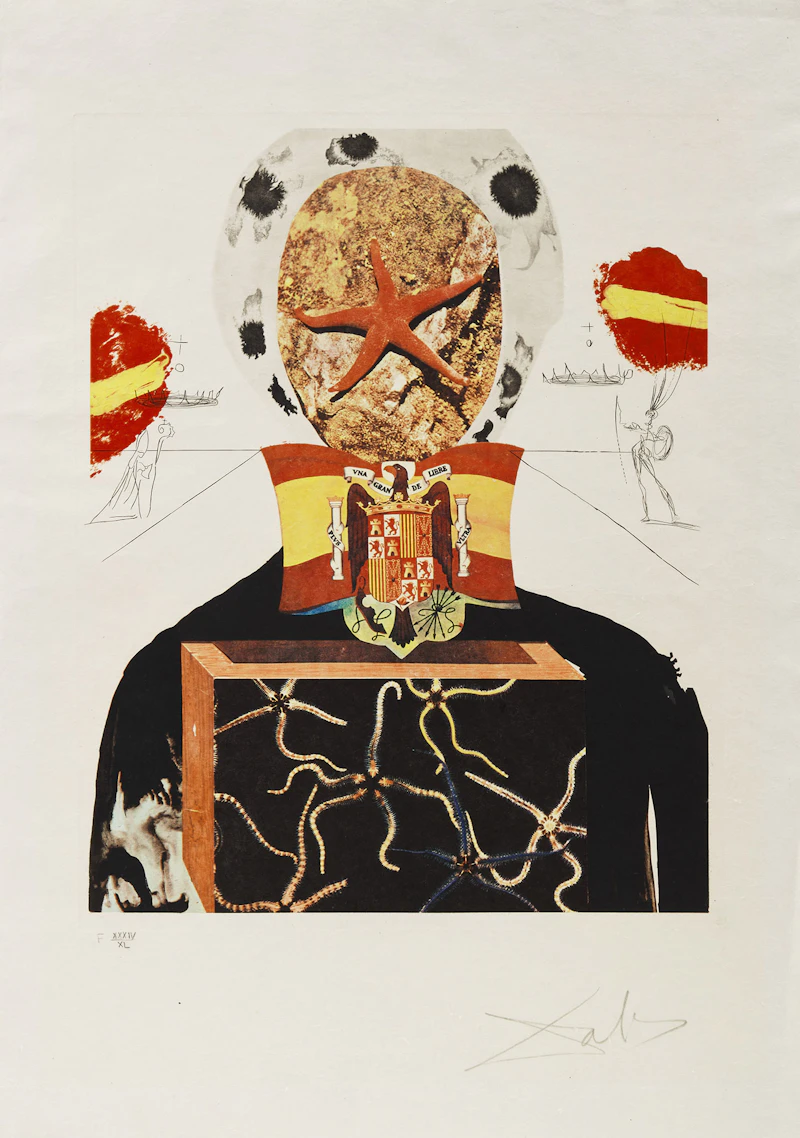 Salvador Dalí, Surrealist King from Memories of Surrealism Suite (Field 71-15 E), colour photolithograph - view 2