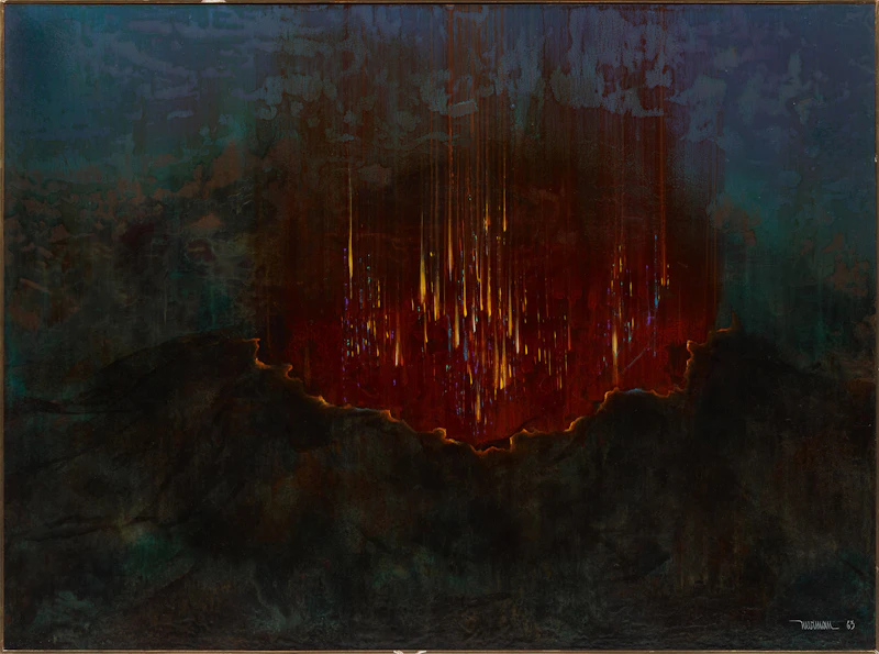 Leonardo Nierman Mendelejis, Abstract, oil on masonite, 1963 - view 2