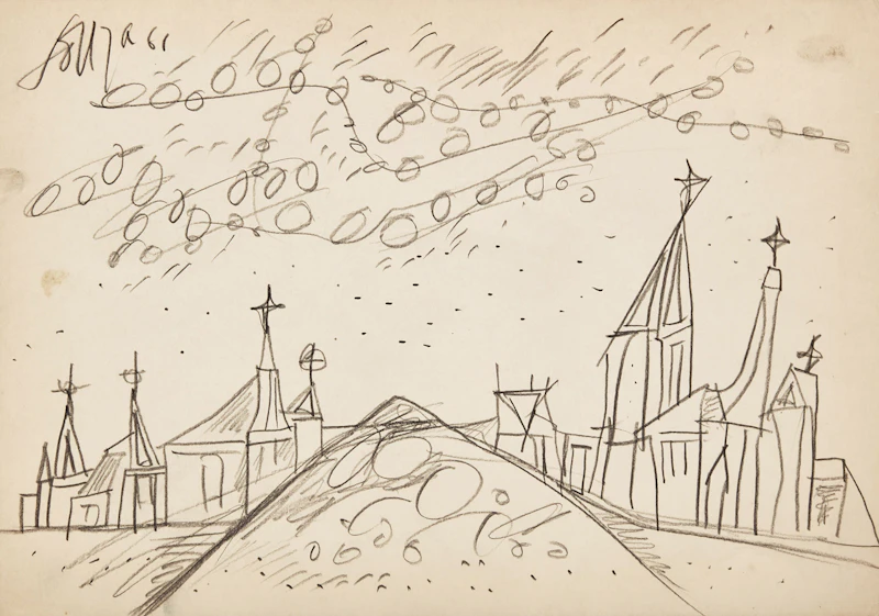 Village Churches by Francis Newton Souza