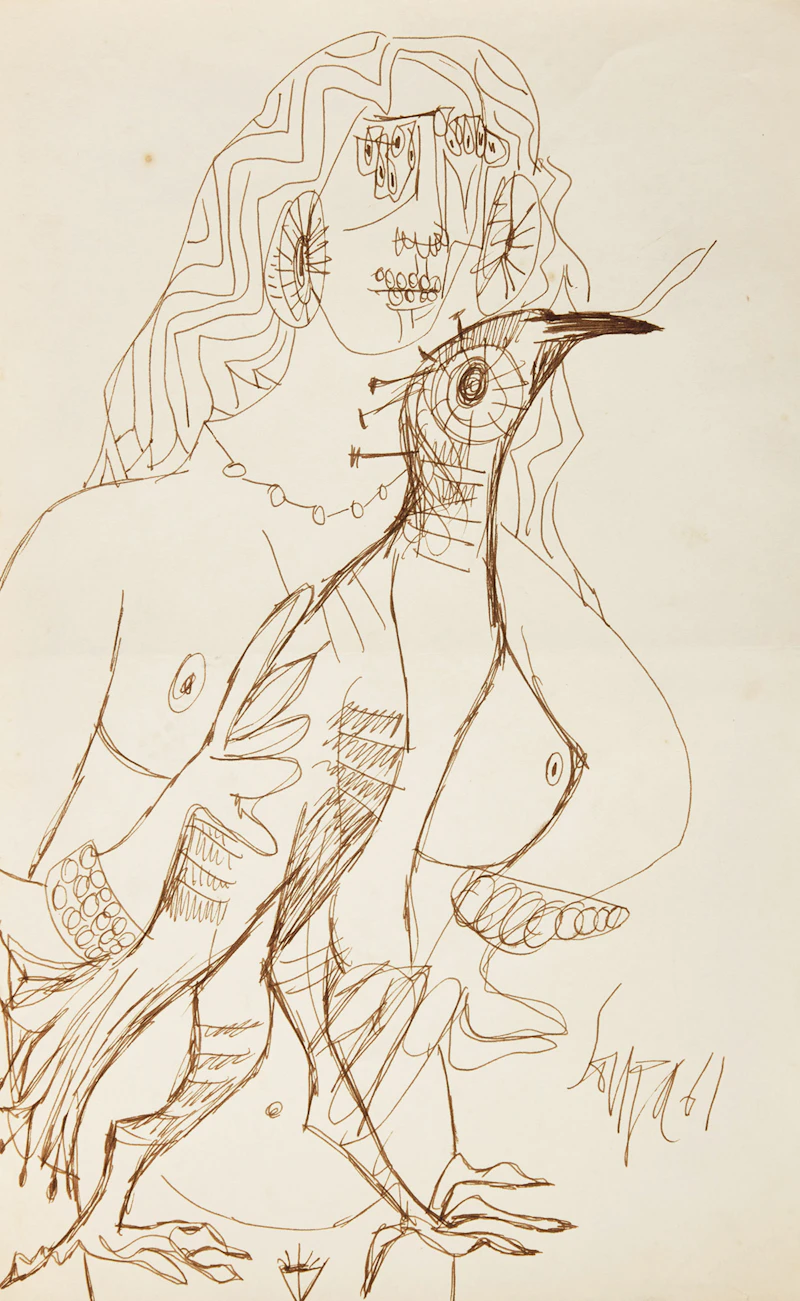 Nude with a Rooster by Francis Newton Souza
