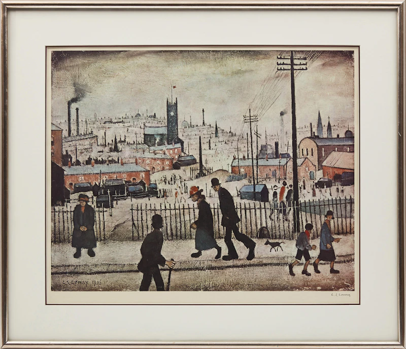Laurence Stephen Lowry, View of a Town, colour lithograph - view 2