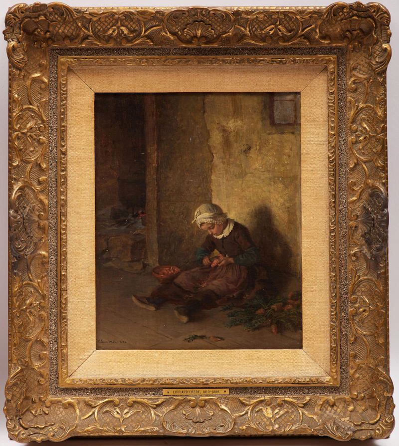 Pierre Édouard Frère, Peeling Carrots, oil on canvas, 1869 - view 2
