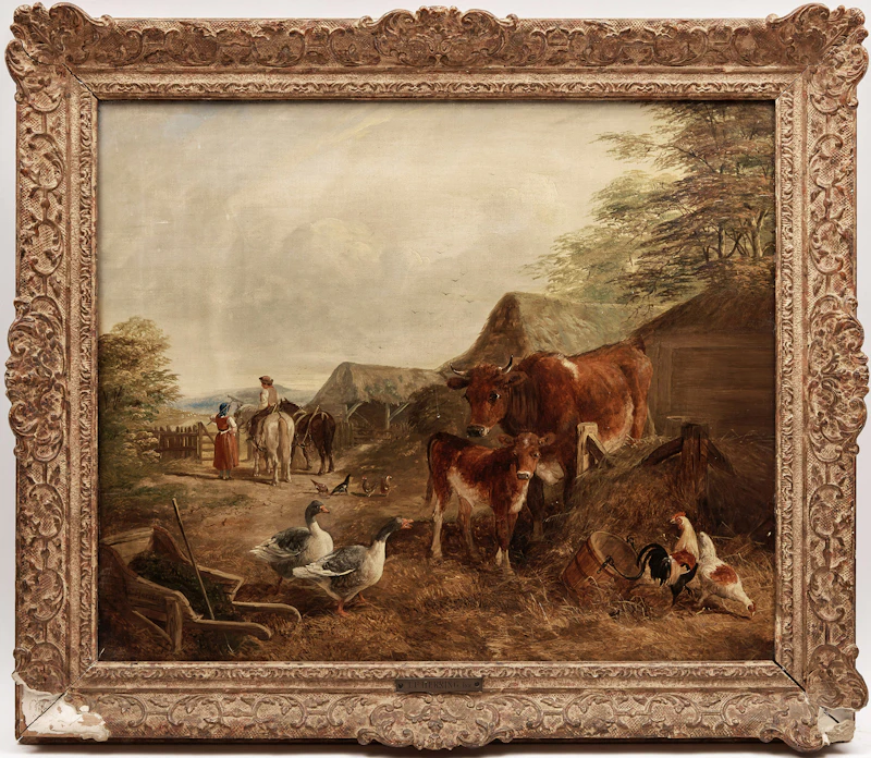 John Frederick Herring, Pastoral Landscape with Farm Animals, oil on canvas - view 2