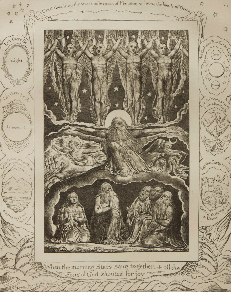 When the Morning Stars Sang Together and All the Sons
of God Shouted for Joy (From Illustrations of the Book of Job) by William Blake