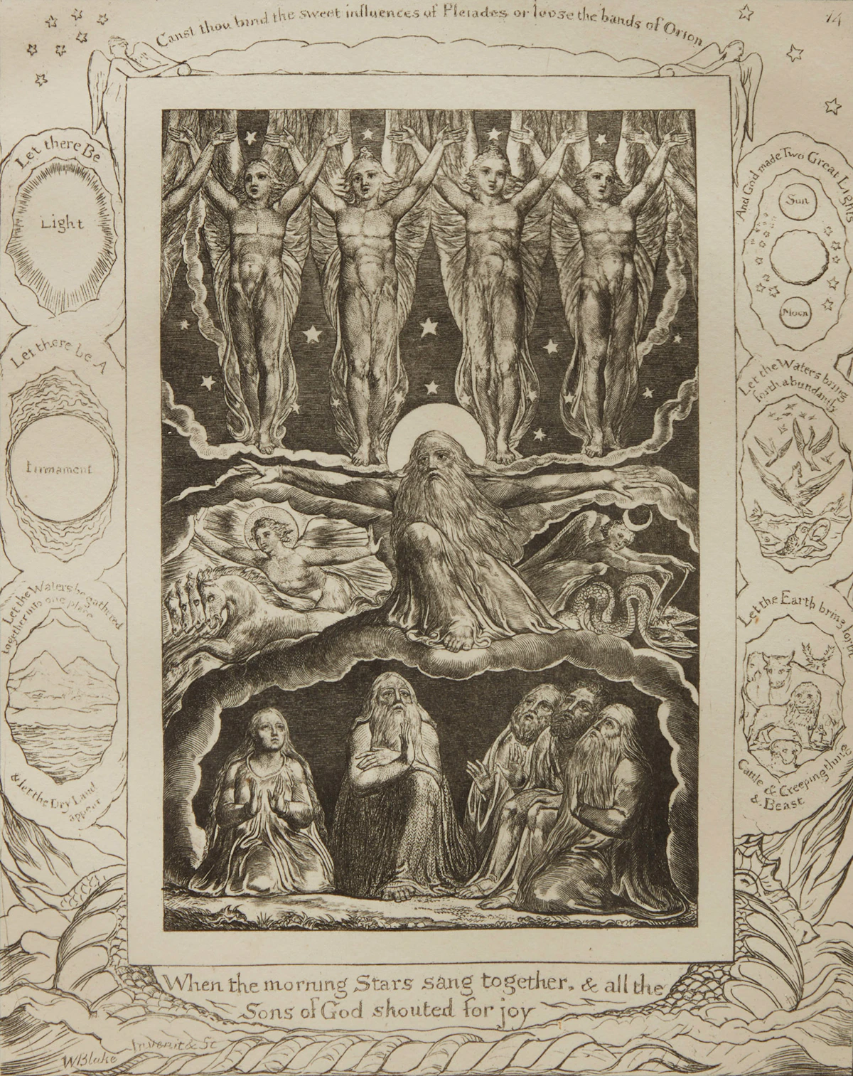 William Blake, When the Morning Stars Sang Together and All the Sonsof God Shouted for Joy (From Illustrations of the Book of Job), engraving, 1825