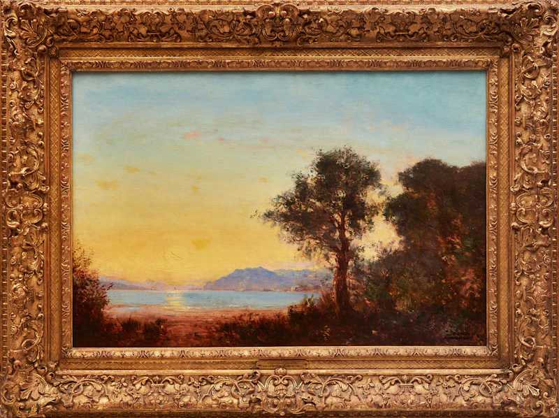 Félix Francois Georges Philbert Ziem, Coucher de soleil en Méditerranée, oil on canvas - view 2