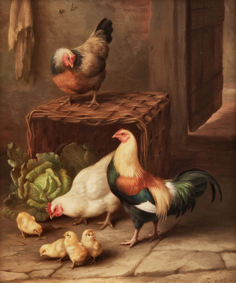 Chickens by Edgar Hunt