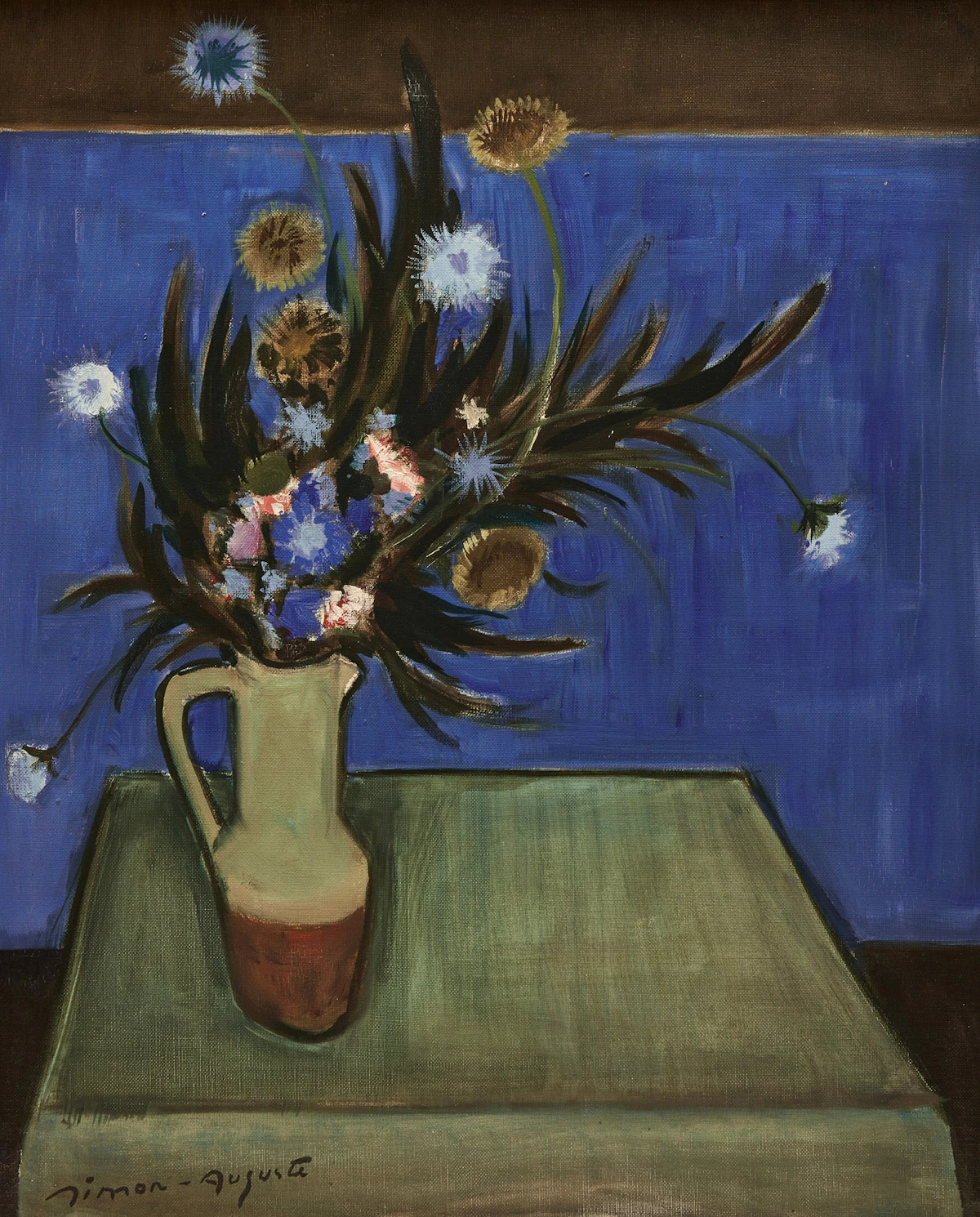 Simon Joseph Simon-Auguste, Fleurs, oil on canvas