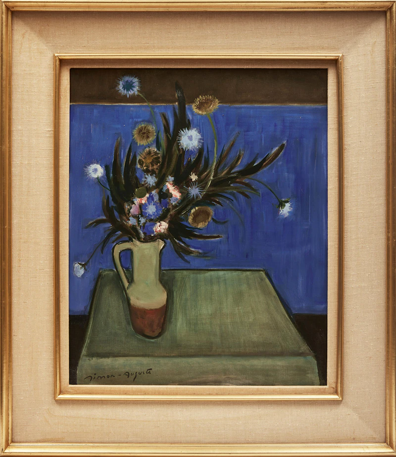 Simon Joseph Simon-Auguste, Fleurs, oil on canvas - view 2