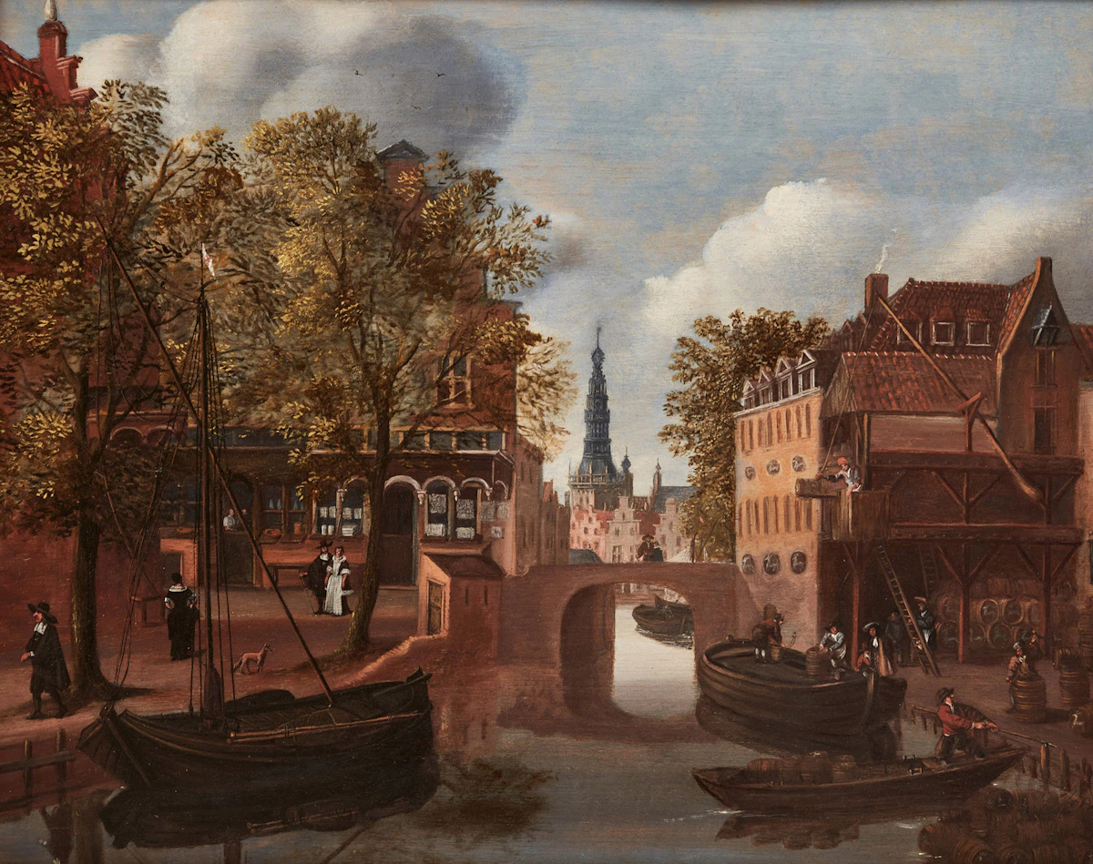 Manner of  Jan Meerhout, View of Amsterdam, oil on canvas