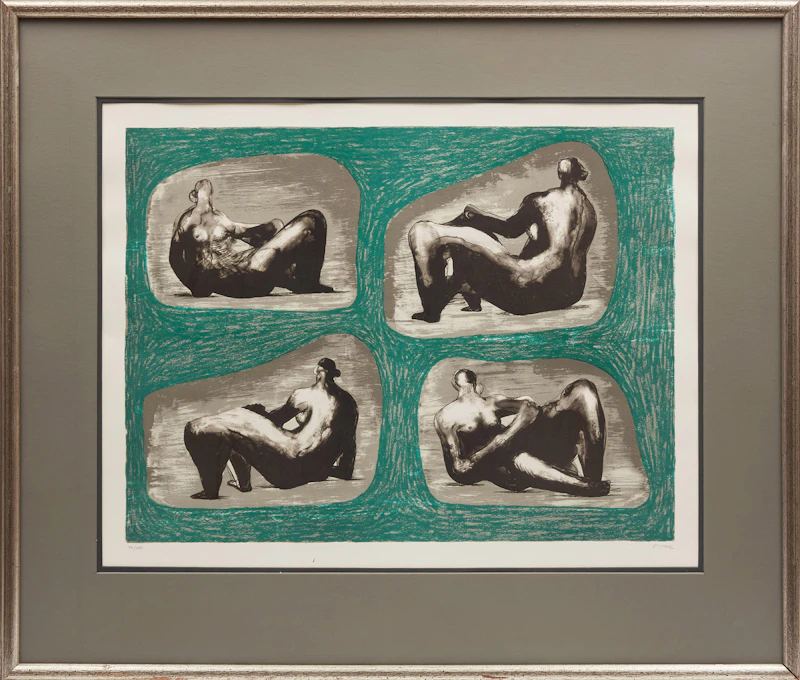Henry Moore, Four Reclining Figures: Caves (Cramer 335), colour lithograph - view 2