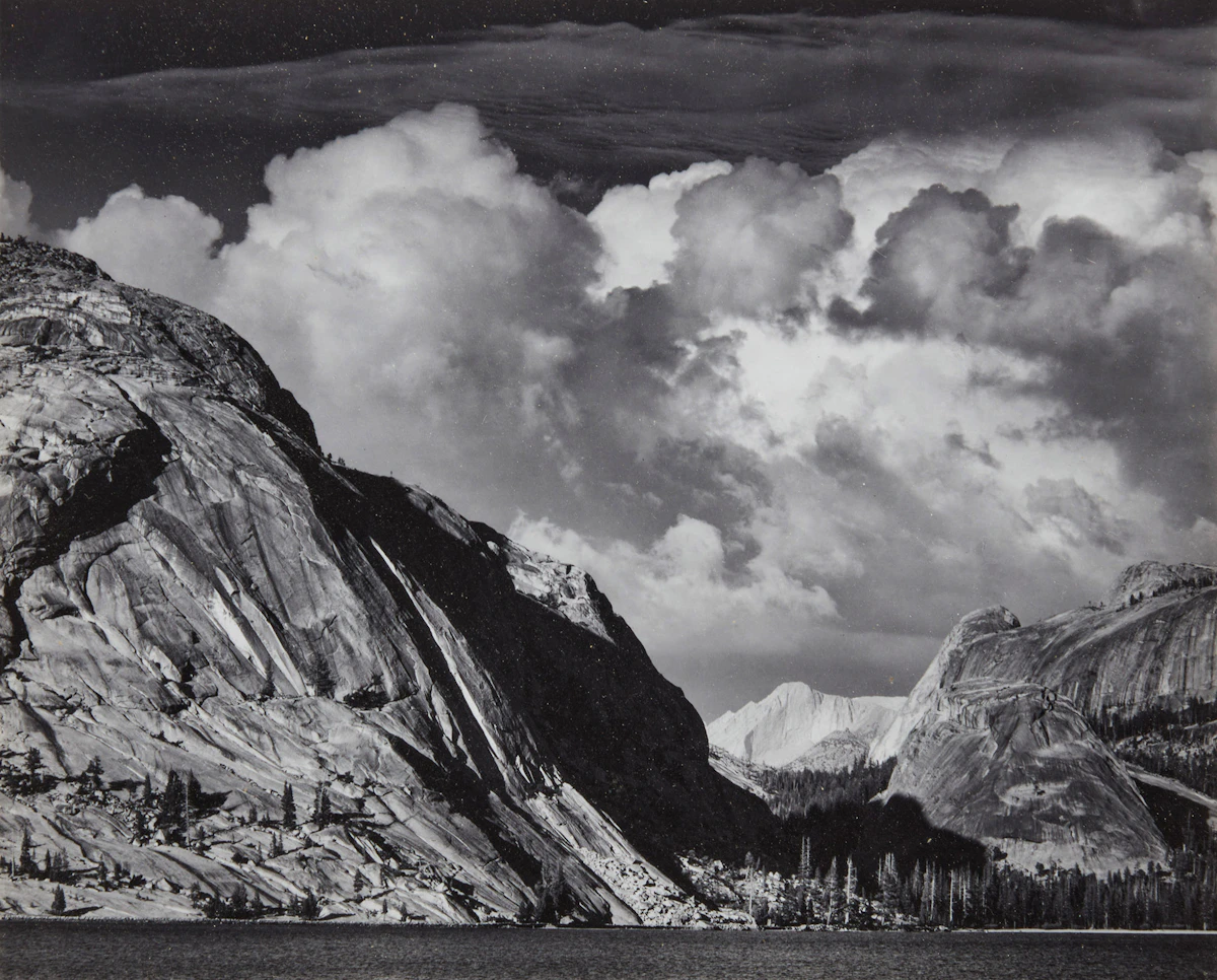 Ansel Easton Adams, Tenaya Lake, Mount Conness, Yosemite National Park, gelatin silver print mounted on card