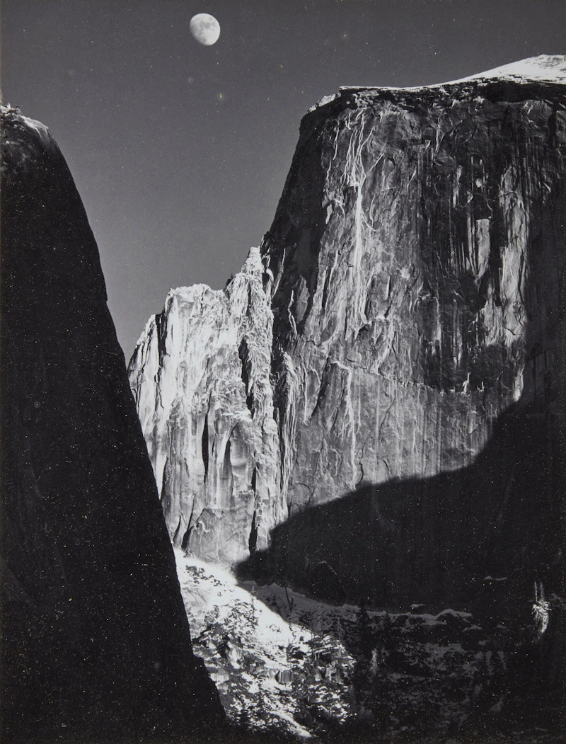 Moon and Half Dome, Yosemite National Park by Ansel Easton Adams